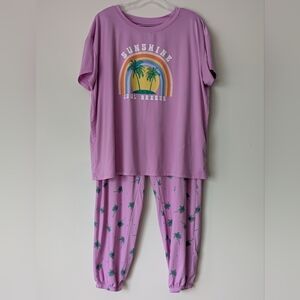 WOMENS PAJAMA SET JOYSPUN L (12-14) VIBRANT ORCHID SUNSHINE COOL BREEZE